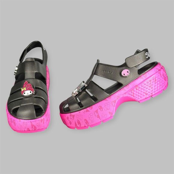 Crocs Hello Kitty And Friends My Melody and Kuromi Stomp Sandal Women’s Size 11 - Picture 1 of 13